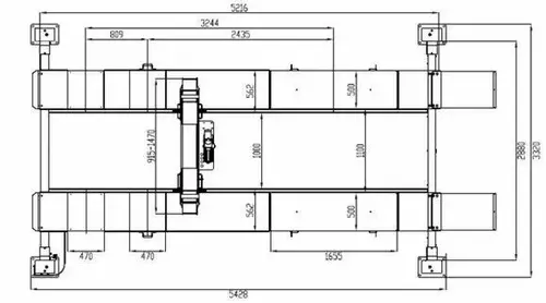 Podnośnik 4-kolumnowy, płaskie najazdy diagnostyczny 3