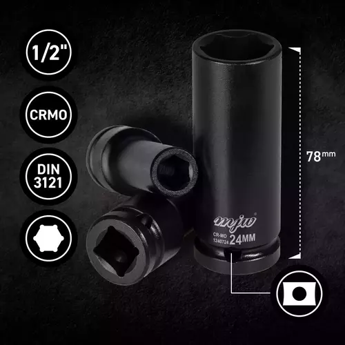 Nasadka udarowa 1/2" 6-kąt długa 21 mm 4