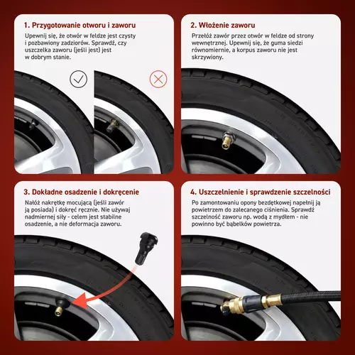 Zawór TR413 EPDM wentyl bezdętkowy do kół samochodowych 100 sztuk 10