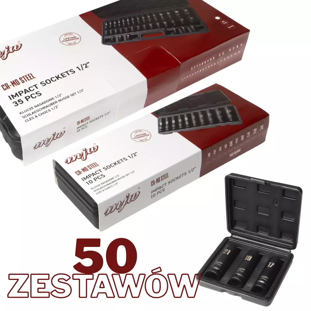 Zestaw MEGA50 zestawów nasadek udarowych 1