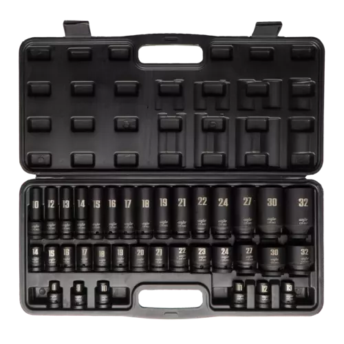 Zestaw nasadek udarowych 1/2 długie krótkie 35 SZT 6-kątne 8-32 1