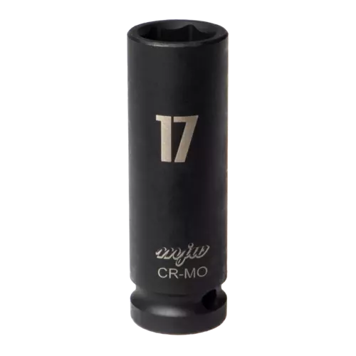 Nasadka udarowa długa 1/2" 17 mm czarna mocna 1