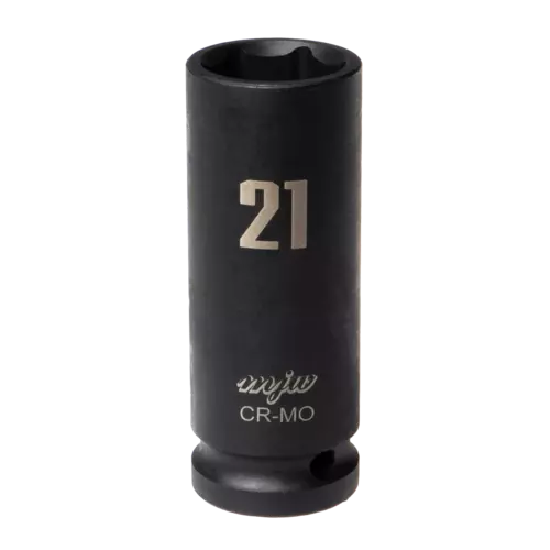 Nasadka udarowa długa 1/2" 21 mm czarna mocna 1