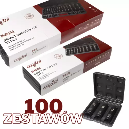 Zestaw MEGA100 zestawów nasadek udarowych 1