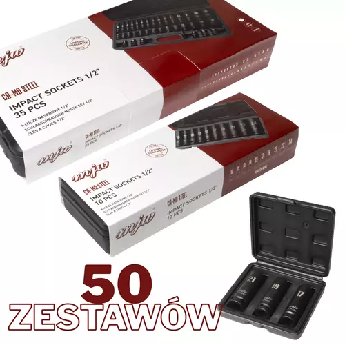 Zestaw MEGA50 zestawów nasadek udarowych 1