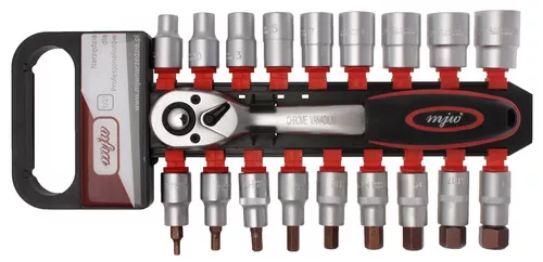 Zestaw nasadek 1/2" 6-kąt i HEX z grzechotką 1