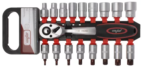 Zestaw nasadek 1/2" 12-kąt i SPLINE z grzechotką 1